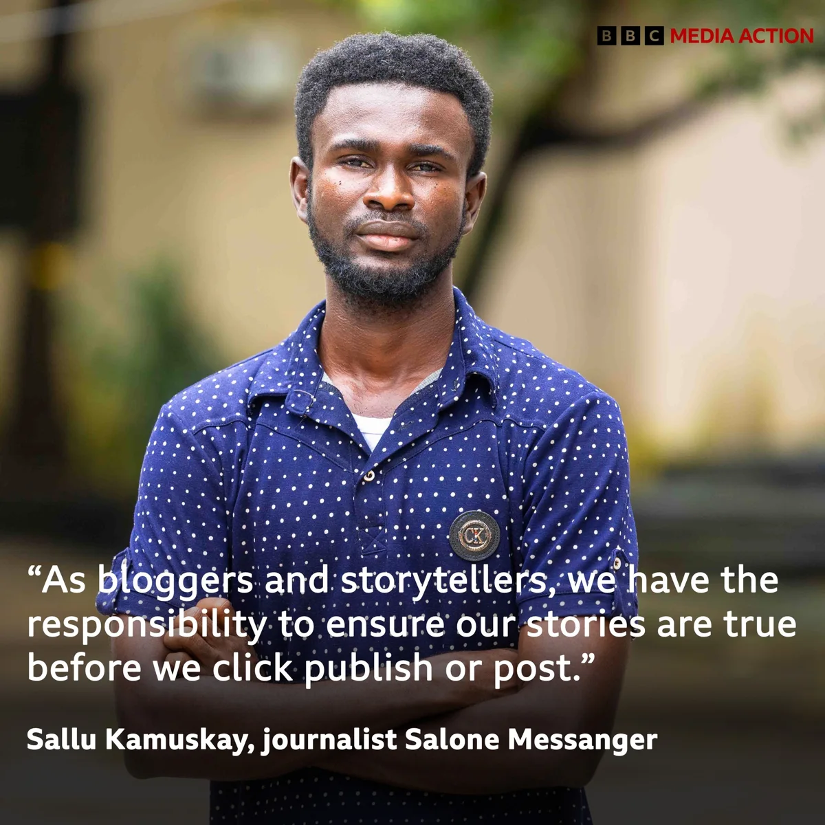 Sallu Kamuskay speaking about responsible storytelling